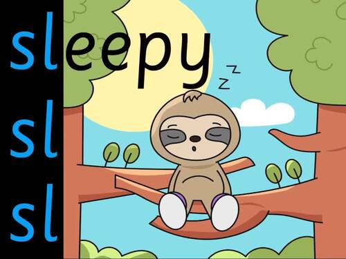 /sl/ Sleepy Sloth Phase 4 phonics by Groovy Phonics | TPT
