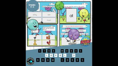 High Frequency Words and initial sounds. Set 3 BOOM CARDS Sight Word ...