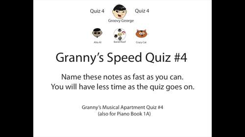 Preview of Granny's Musical Apartment Speed Quiz 4 (bass clef)