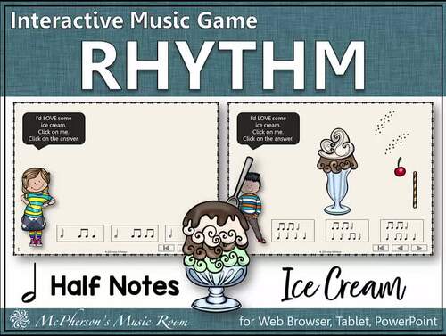 Interactive Rhythm Game Activity for Elementary Music Half Notes {Ice ...