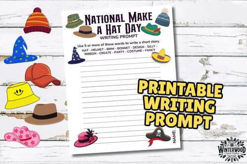 National Make a Hat Day Writing Prompt | September Holiday | No-Prep ...