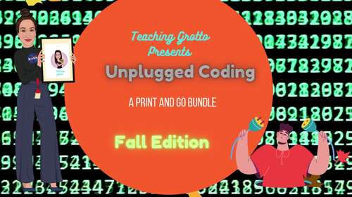 Coding Without A Computer. Unplugged Coding. Fall Edition. Print and Go.