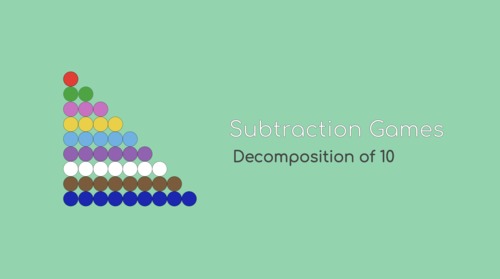 Preview of Montessori Subtraction Game Decomposition of 10 Presentation