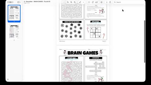 6th/7th/8th Grade Christmas Math Worksheet | Fun Brain Games December ...