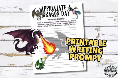 Appreciate a Dragon Day Writing Prompt (1/16) | January 16 Writing Activity