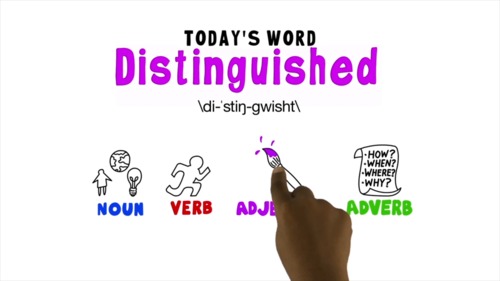 Preview of Word of the Week Vocabulary: DISTINGUISHED: Video + Online Quiz + Activities