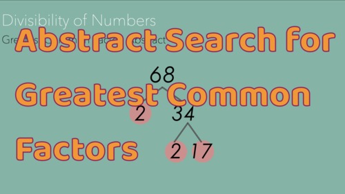 Preview of Montessori Divisibility of Numbers (Abstract Search for GCF) Presentation