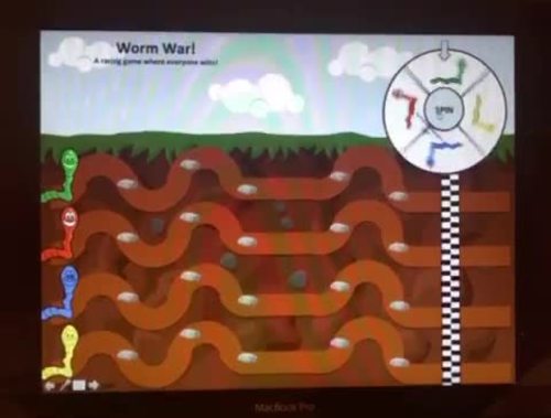 Interactive Racing Starter Game- Worm War- INTERACTIVE, NO PRINT/PREP