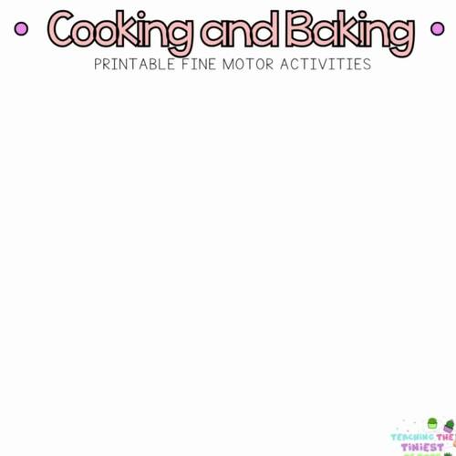 Preschool Cooking and Baking Theme Tracing Line Sheets Fine Motor Pre