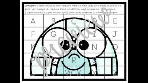 Winter Alphabet Mystery Puzzles Letter Recognition and Matching Activity