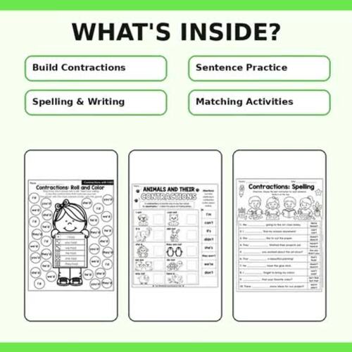 Contractions Worksheets 1st Grade | Grammar & Language Arts Activities ...