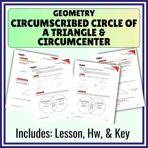 Circumcenter & Circles Guided Notes & Worksheets | 9th-11th Grade Geometry
