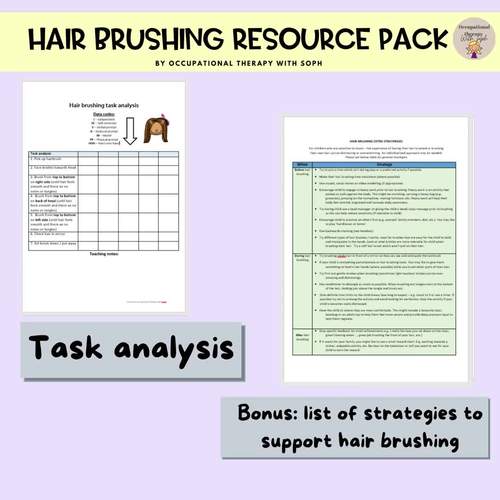 Brushing hair social story, visual prompts, task analysis and more
