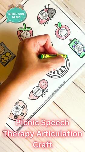 Picnic Speech Therapy Articulation Craft by Talking Mama Bears | TPT