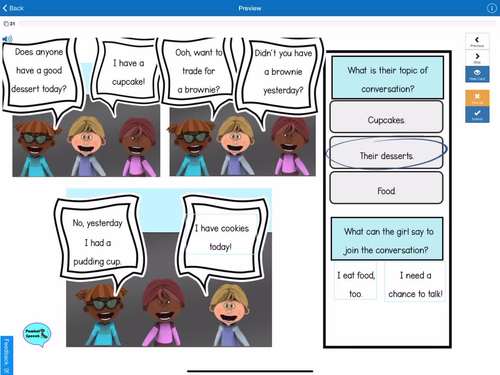 What's the Topic Comics for Younger Students Boom Cards by PomKat Speech