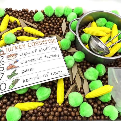 Thanksgiving Turkey Dinner Counting Recipe Cards by Turner Tots  TpT