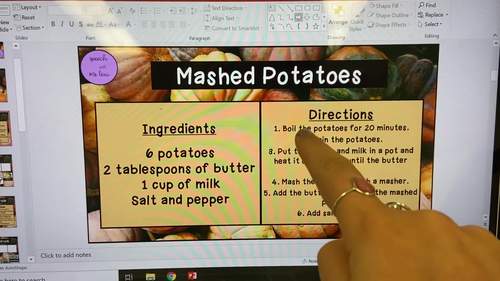 Thanksgiving Recipes: Interactive Functional Sequencing! Powerpoint Version