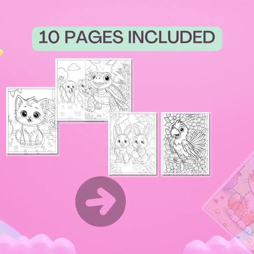 Pets Coloring Pages Set: 10 Printable Animal Designs for Kids – Instant ...