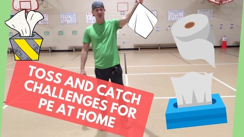 Preview of Tissue Toss and Catch Challenges - Indoor Recess - Virtual at Home PE Lesson