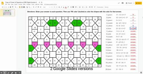 Fun math worksheets for order of operations
