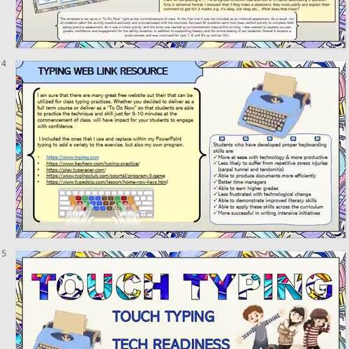 Typing Keyboarding Beginner Teacher Student Lesson PowerPoint Template 3