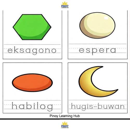Tagalog Mga Hugis Worksheets | Filipino Shapes Tracing PDF Preschool
