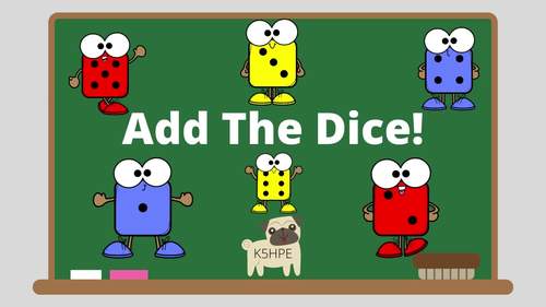 Preview of Add The Dice! Introduction to Addition, Adding, Math, Video and SLIDES!!