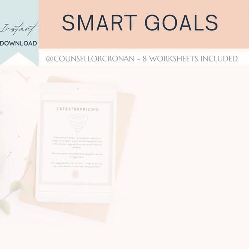 Smart goals planner worksheets goal setting tools therapy worksheets