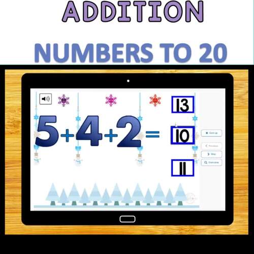 Adding 3 numbers To 20 | Winter BoomCards™ Bundle by Limes and Lemons