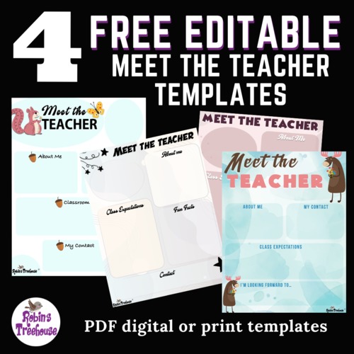Preview of Editable Meet the Teacher Templates | Open House Templates | Back to School