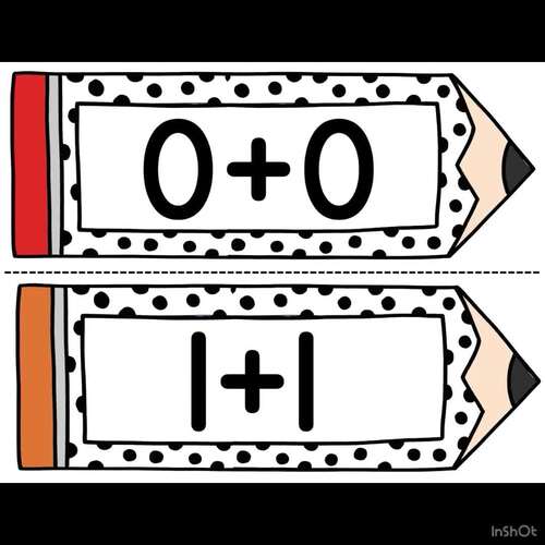 Addition Doubles Facts | Pocket Chart Math Activity Cards for 1st Grade ...