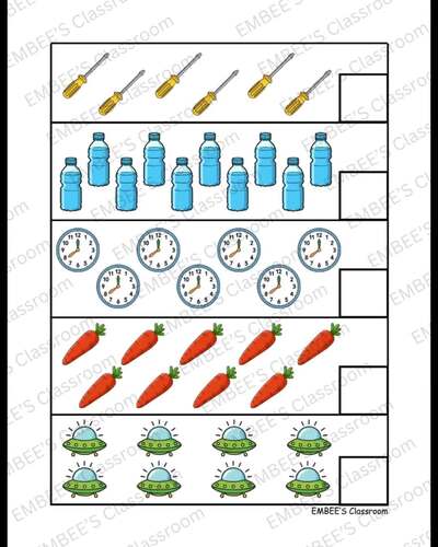Counting 6-10 File Folder Activities for Kindergarten & Special Ed