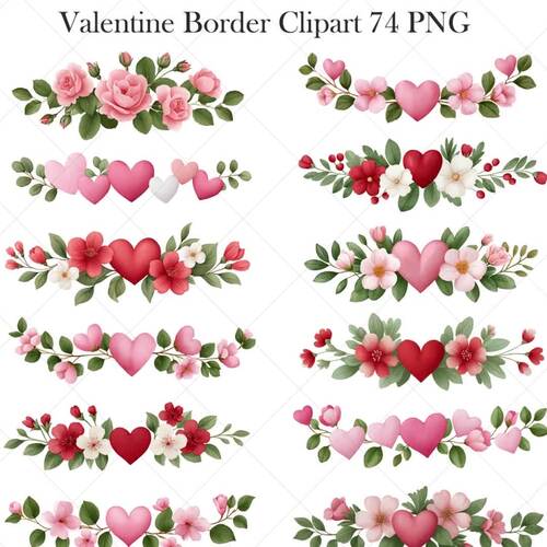 Valentine Border Clipart, Heart Borders by PinkPearly Design | TPT