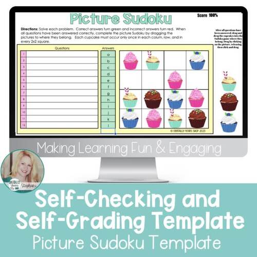 Editable Customizable Self-Checking Template Digital Resource Picture ...