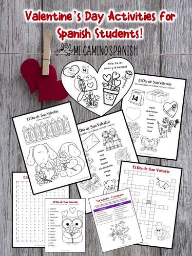 Valentine's Day Activities for Spanish Students! (Just print!) | TPT