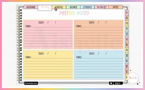 Digital Teacher Planner 2026-2027 | Pastel Flowers Theme | DATED