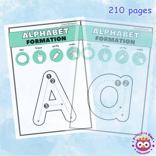 ALPHABET BUNDLE - 210 PAGES by Princess Owl Education | TPT
