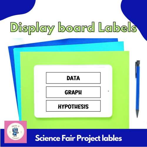 Science Fair Display Board Labels, Science Fair Project labels CB font