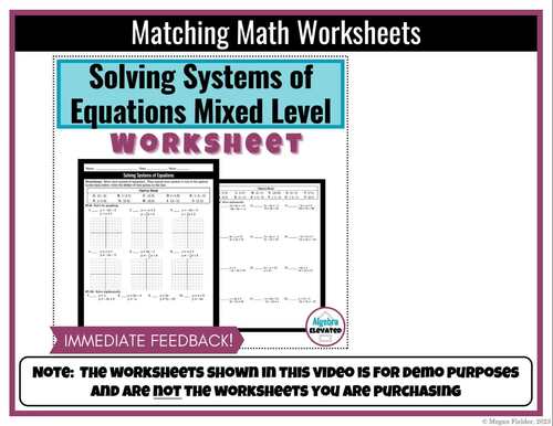 Solving Two Step Equations Matching Worksheet