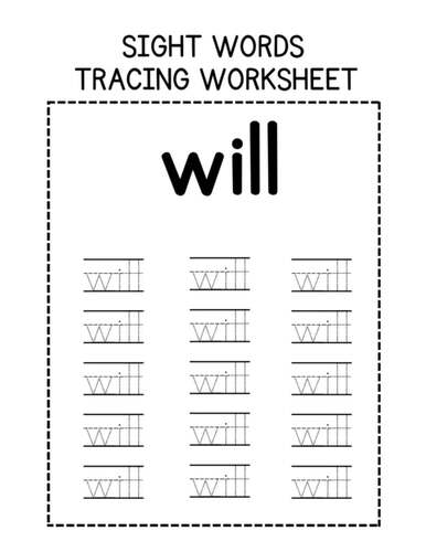 Sight Word Tracing Worksheets – Read, Trace & Write Practice | TPT
