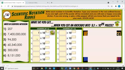 Writing Numbers in Scientific Notation SELF-CHECKING DIGITAL ...