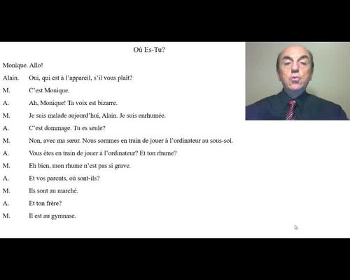 Preview of Lesson II: video 1: Où es-tu? Un dialogue sur le verbe être