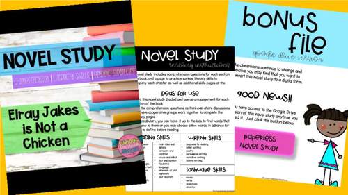 Ellray Jakes is NOT a Chicken Novel Study with Comprehension Questions