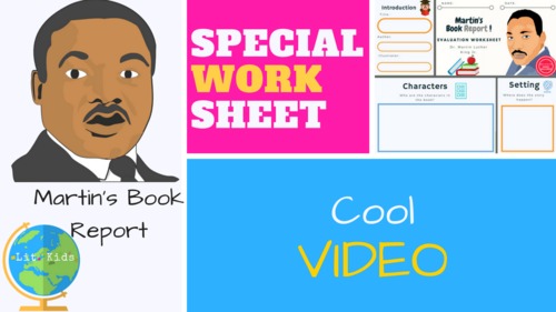 Preview of Martin Luther King Jr. Evaluation Book Report Worksheet Plus Video