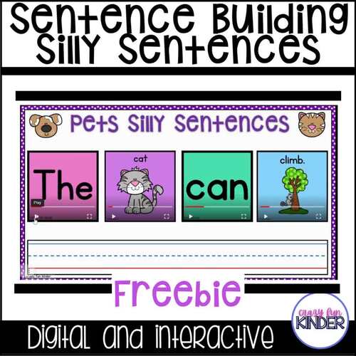 Silly Sentence Building with Google Slides Year Long BUNDLE for ...