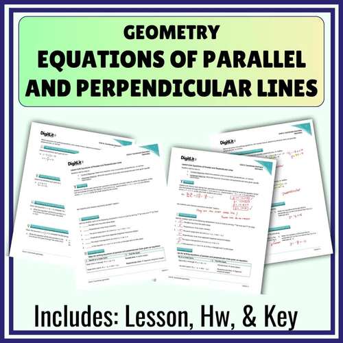 Parallel & Perpendicular Lines Worksheets, 9th-11th Grade Geometry