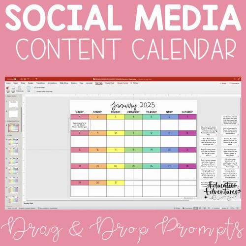 Instagram Social Media Content Calendar Planner BASIC PACKAGE for TPT