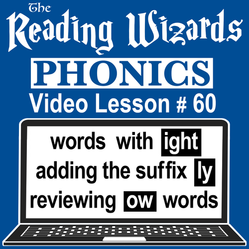 Preview of Phonics Video/Easel Lesson - IGHT Words/Suffix LY/OW Words - Reading Wizards #60