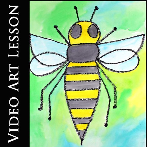 Preview of LITTLE BEE Video Art Lesson | STEAM Directed Drawing & Painting SPRING Project