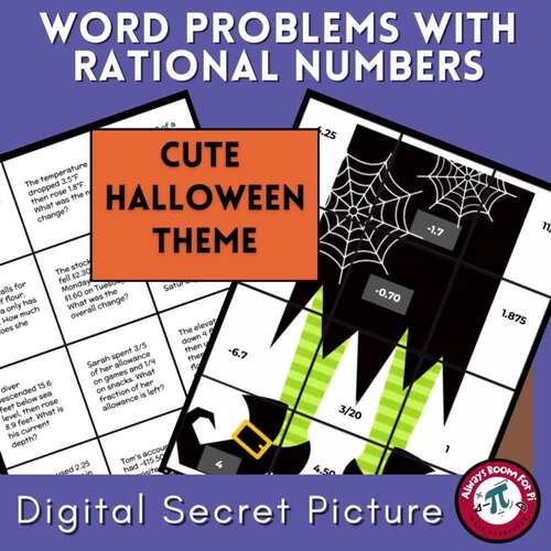 7th Grade Halloween Rational Number Word Problems Digital Mystery ...